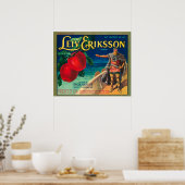 Leiv Eriksson Apple Label - Cashmere, WA Poster (Küche)