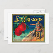 Leiv Eriksson Apple Label - Cashmere, WA Postkarte (Vorne/Hinten)