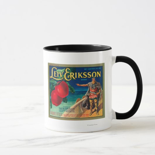 Leiv Eriksson Apple Label - Cashmere, WA Tasse (Rechts)