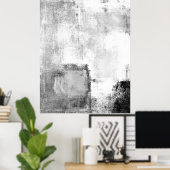 "Lektionen" Abstrakte Schwarz-Weiß-Kunst Poster (Heimbüro)