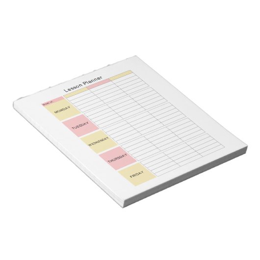 Lektionen Planer Lehrer Notepad Notizblock (angewinkelt)
