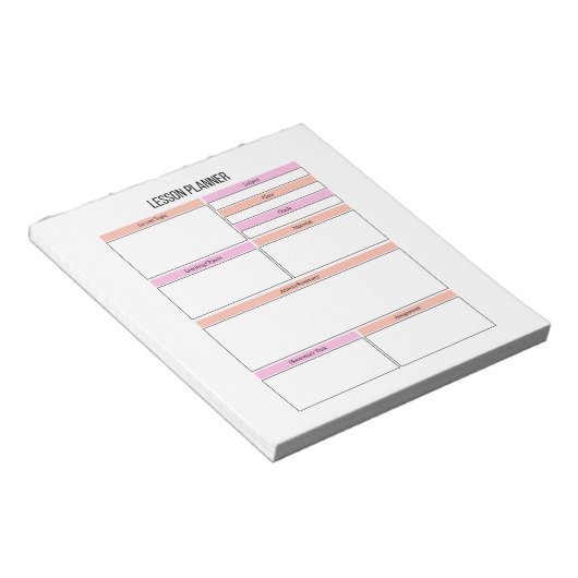Lektionplaner Lehrer Notepad Notizblock (angewinkelt)