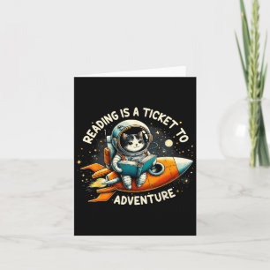 Lektüre ist ein Ticket für Astronautenkatze Karte