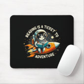 Lektüre ist ein Ticket für Astronautenkatze Mousepad (Mit Mouse)
