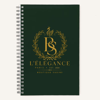 L'Élégance Gold Heritage Lorbeer-Monogramm-Hardcov Notizblock