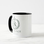 L'Élégance Green Heritage Laurel Monogram Zwei-Tön Tasse (Vorderseite Links)