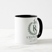 L'Élégance Green Heritage Laurel Monogram Zwei-Tön Tasse (VorderseiteRechts)