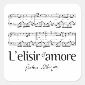 L'elisir d'amore 2 quadratischer aufkleber (Vorderseite)