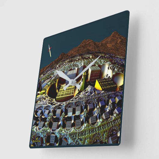 Lem Station Quadratische Wanduhr (Winkel)