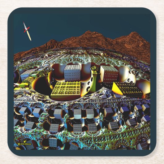 Lem Station Rechteckiger Pappuntersetzer (Vorderseite)