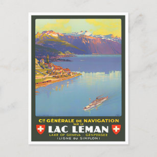 Leman See Schweiz Vintage Postkarte
