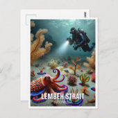 Lembeh Strait Indonesia Scuba Diver Postkarte (Vorne/Hinten)