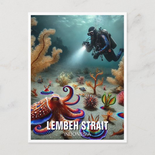 Lembeh Strait Indonesia Scuba Diver Postkarte (Vorderseite)