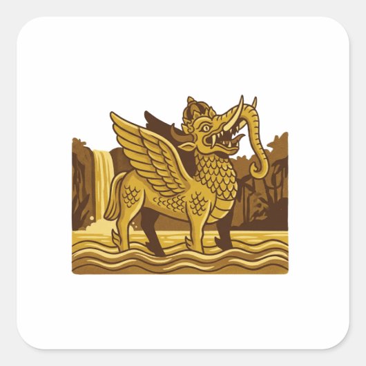 Lembuswana Quadratischer Aufkleber (Vorderseite)