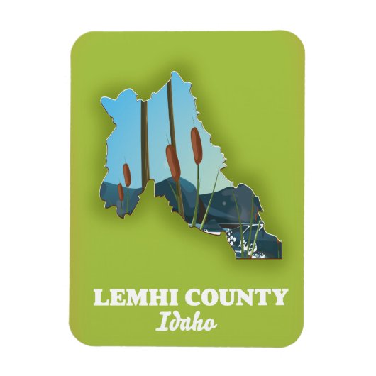 Lemhi Landkreis, Idaho Karte Magnet (Vertikal)