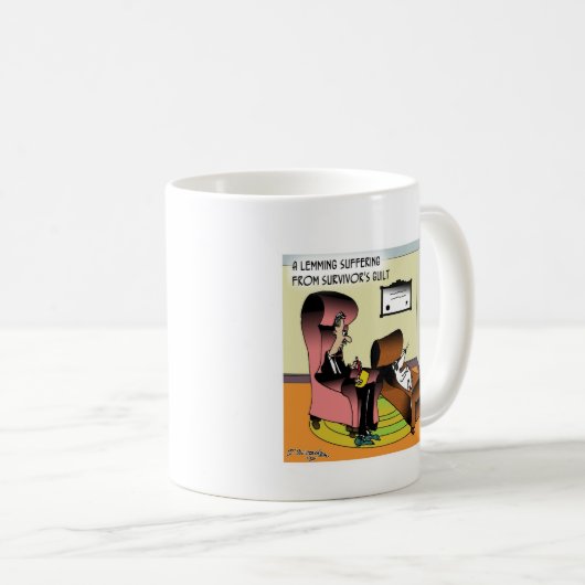Lemming-Überlebend-Schuld Kaffeetasse (VorderseiteRechts)