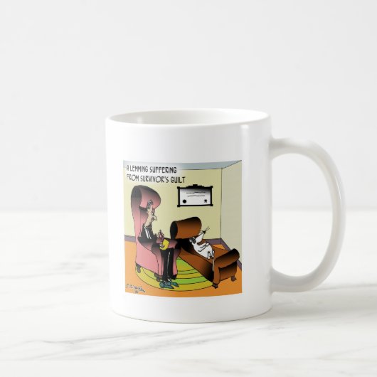 Lemming-Überlebend-Schuld Kaffeetasse (Rechts)