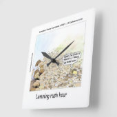 Lemminge Rush Hour Funny Wall Clock Quadratische Wanduhr (Winkel)