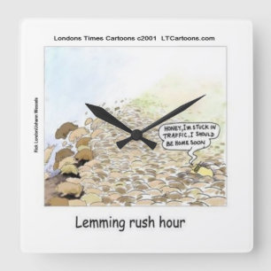 Lemminge Rushhour Lustige Wanduhr