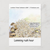 Lemmings Rush Hour Funny Postkarte (Vorderseite)