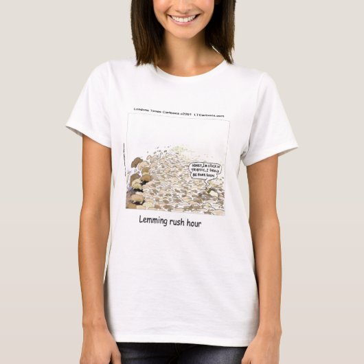 Lemmings Rush Hour Funny T-Shirt (Vorderseite)