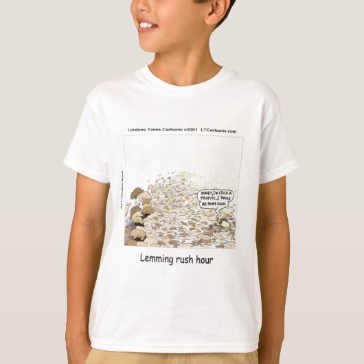Lemmings Rush Hour Funny T-Shirt (Vorderseite)