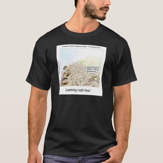 Lemmings Rush Hour Funny T-Shirt (Vorderseite)
