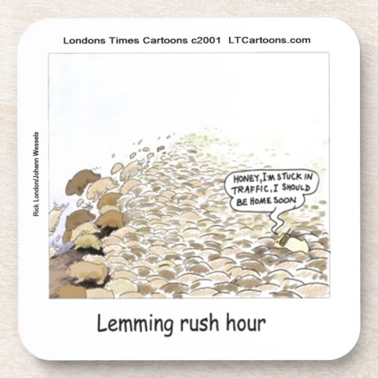 Lemmings Rush Hour Funny Untersetzer (Vorderseite)