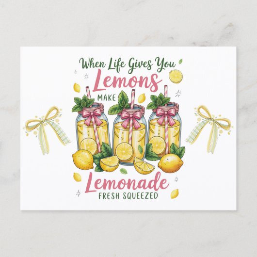Lemmon Quotes Lemon Juice Watercolor Postkarte (Vorderseite)