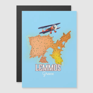 Lemmos Griechische Karte Illustriertes Reiseplakat