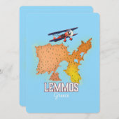 Lemmos Griechisches Illustriertes Reiseplakat (Vorne/Hinten)