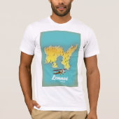 Lemnos Greece Retromap T-Shirt (Vorderseite)