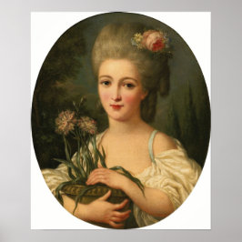 Lemoine - Portrait eines Mädchens mit einem Blume- Poster