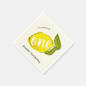 Lemon 1. Geburtstag hellgelbes Papier Serviette (Ecke)