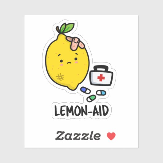 Lemon aid Funny First Aid Lemon Pun Aufkleber (Blatt)
