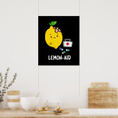 Lemon aid Funny First Aid Lemon Pun Dark BG Poster (Küche)