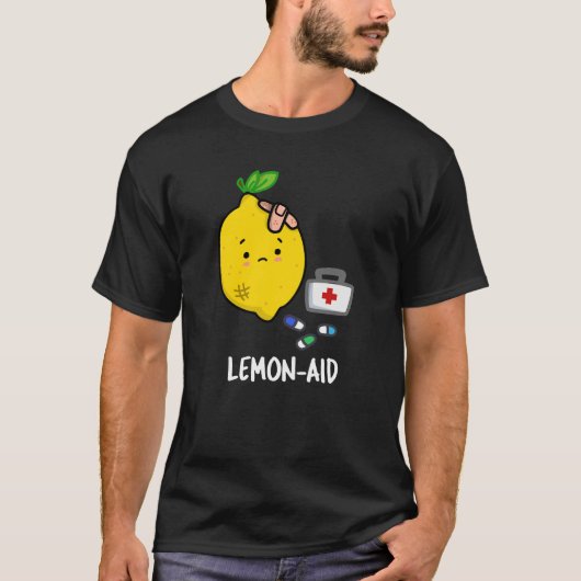 Lemon aid Funny First Aid Lemon Pun Dark BG T-Shirt (Vorderseite)