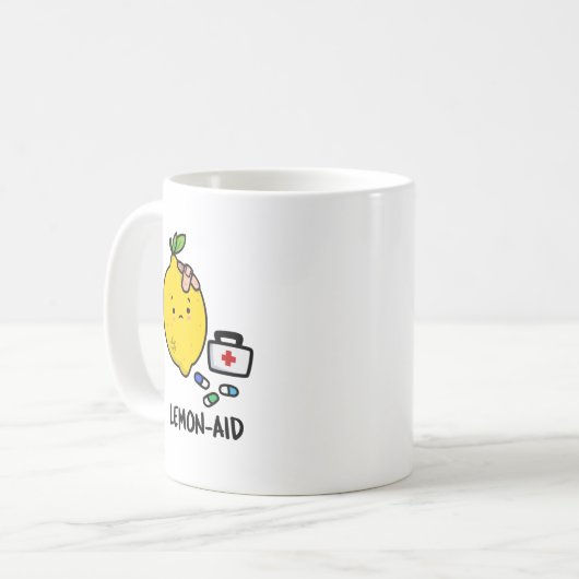 Lemon aid Funny First Aid Lemon Pun Kaffeetasse (Vorderseite Links)