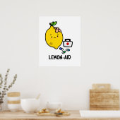 Lemon aid Funny First Aid Lemon Pun Poster (Küche)