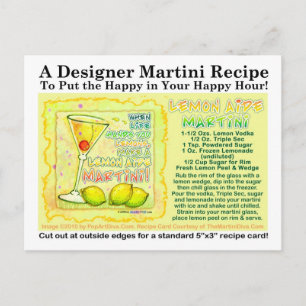Lemon Aide Martini Rezept Postkarte