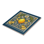 Lemon Almafi Blue Mediterranean Art Nouveau Fliese (Seite)