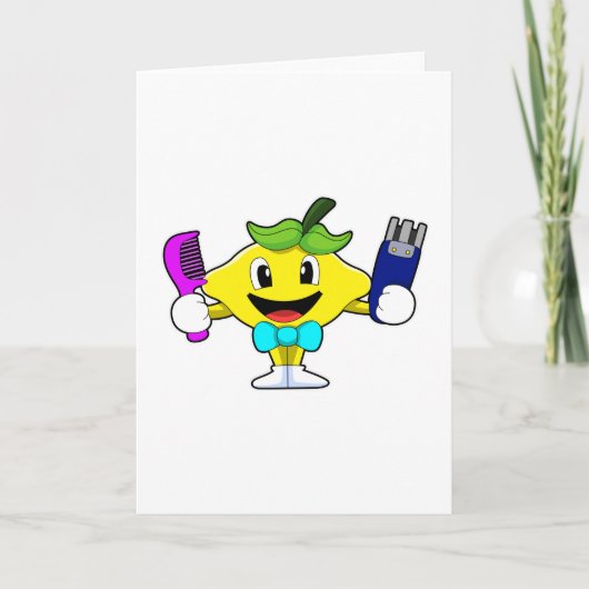 Lemon als Friseur mit Comb & Razor Karte (Vorderseite)