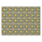 Lemon Amalfi Blue Mediterranean Art Nouveau Tischdecke (Vorderseite (Horizontal))