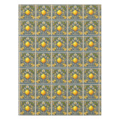 Lemon Amalfi Blue Mediterranean Art Nouveau Tischdecke (Vorderseite)