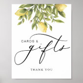 Lemon Amalfi Calligraphy Cards & Gift Wedding Sign Poster (Vorne)