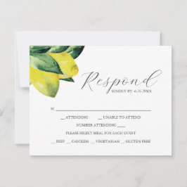 Lemon Amalfi Tile RSVP Cards mit Wahlmöglichkeit