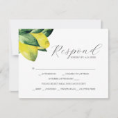 Lemon Amalfi Tile RSVP Cards mit Wahlmöglichkeit Karte (Vorderseite)