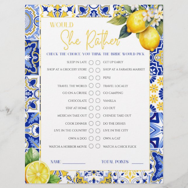 Lemon Amalfi würde sie eher Brautparty spielen (Vorderseite)