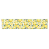 Lemon and Daisy Watercolor Pattern Kurzer Tischläufer (Horizontal)