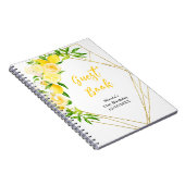 Lemon and Flowers with Foliage Birthday Guest Book Notizblock (Rechte Seite)